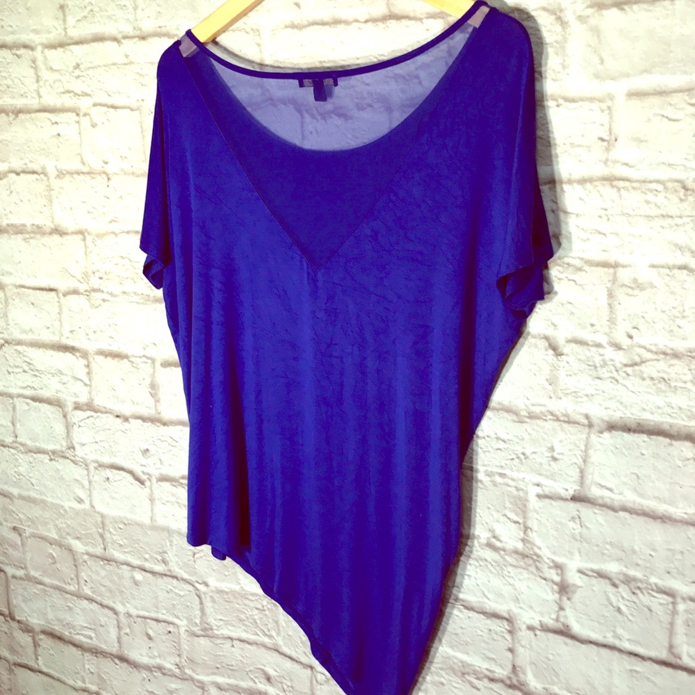 CUPIO Asymmetrical royal blue top